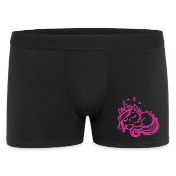 Schlafende Einhornkatze (pink) - Männer Boxer Shorts - Schwarz - Vorne