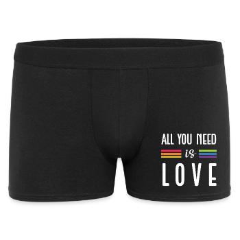 LGBTQ Pride Month - All You Need is Love - Männer Boxer Shorts - Schwarz - Vorne