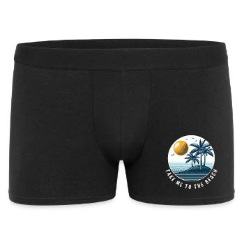 Bring mich zum Strand - Männer Boxer Shorts - Schwarz - Vorne