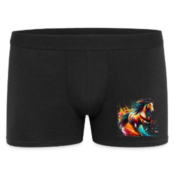Pferd - Männer Boxer Shorts - Schwarz - Vorne