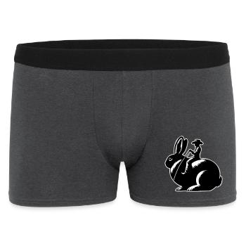 Rabbit Rider (design uniquement - avec contour, 3 couleurs) - Boxer Homme - charbon - Devant