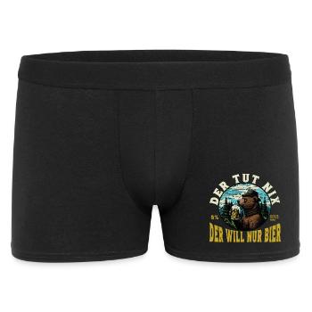 Der tut nix der will nur Bier Bär - Männer Boxer Shorts - Schwarz - Vorne
