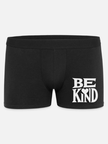 Be kind slogan with heart - Men's Boxer Shorts - black