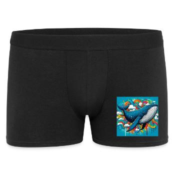 baleine - Boxer Homme - noir - Devant