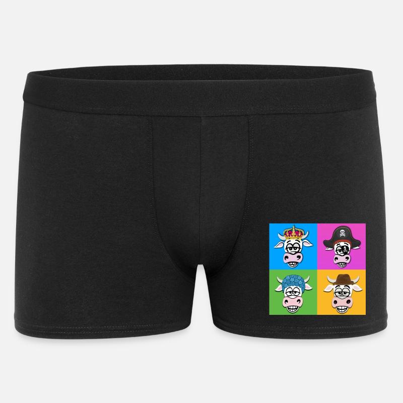 Kuh-Quartett - Männer Boxer Shorts - Schwarz