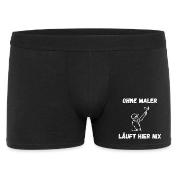Maler T-Shirt – Ohne Maler läuft hier nix - Männer Boxer Shorts - Schwarz - Vorne