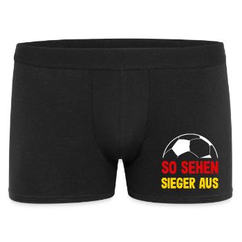 Lustiges Fußball Fussball Fan Geschenk - Männer Boxer Shorts - Schwarz - Vorne
