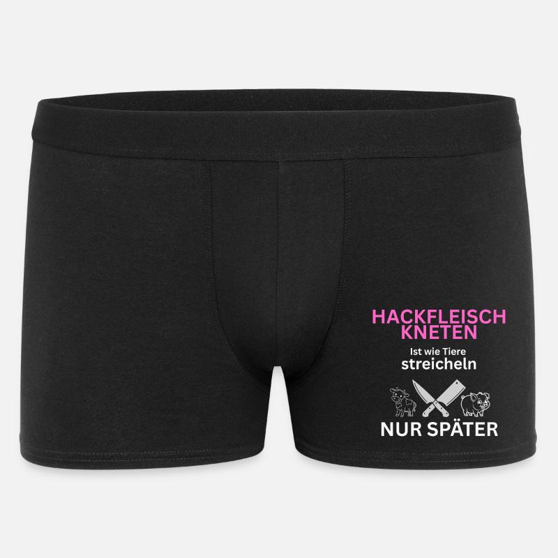 Fleisch Esser - Tiere streicheln-nur Später - Männer Boxer Shorts - Schwarz