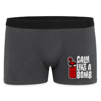 Calm Like Bomb Paradox Ironie Humor Explosiv Witz - Männer Boxer Shorts - Anthrazit - Vorne