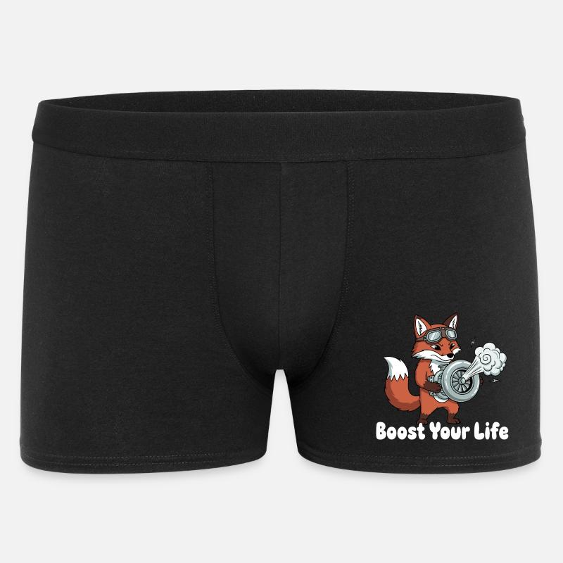 Fuchs mit Jetbike Boost - Männer Boxer Shorts - Schwarz