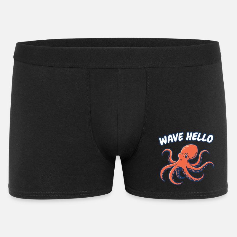 Wave Hello Squid - Men's Boxer Shorts - black