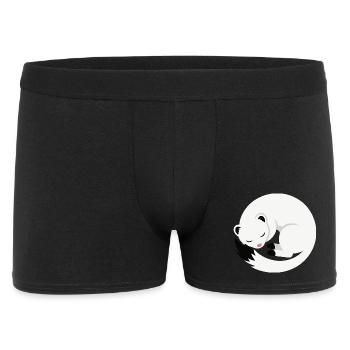 Cute sleeping ermine minimalist style - Men's Boxer Shorts - black - Front