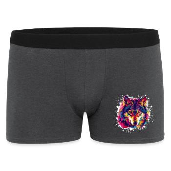Wolf Tier Animal - Männer Boxer Shorts - Anthrazit - Vorne
