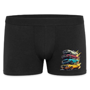 Graphique de tout-petit juste un garçon qui adore les voitures - Boxer Homme - noir - Devant