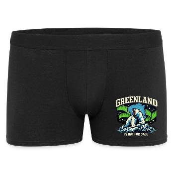 Grönland Steht Nicht Zum Verkauf Hände Weg - Männer Boxer Shorts - Schwarz - Vorne