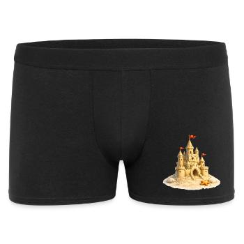 Sandcastle on the beach with shells - Men's Boxer Shorts - black - Front