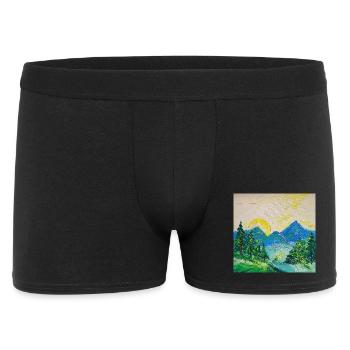 Sonnenaufgang - Männer Boxer Shorts - Schwarz - Vorne