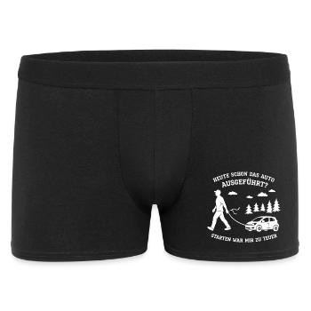 Heute Schon Das Auto Ausgeführt ? - Männer Boxer Shorts - Schwarz - Vorne