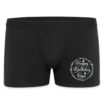Happy Birthday Opa Geburtstag Geschenk - Männer Boxer Shorts - Schwarz - Vorne