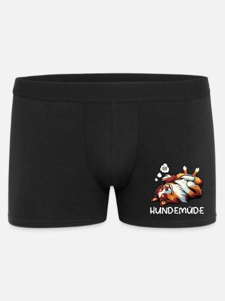 Hundemüde Australian Shepherd Aussie Aussiehalter - Männer Boxer Shorts - Schwarz