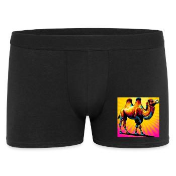Kamel - Männer Boxer Shorts - Schwarz - Vorne