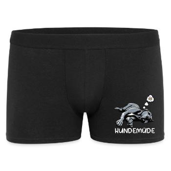 Hundemüde Deutsche Dogge Doggen Doggenbesitzer  - Männer Boxer Shorts - Schwarz - Vorne