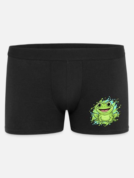 Cheerful Frog Splash Cartoon - Men's Boxer Shorts - black