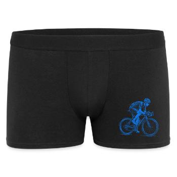Cycling illustration racing cyclist in blue - Men's Boxer Shorts - black - Front