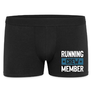 Running Crew - Männer Boxer Shorts - Schwarz - Vorne
