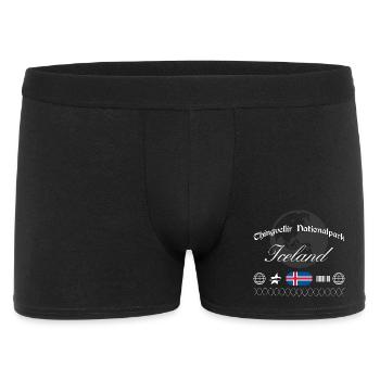 Thingvellir Nationalpark Island Streetwear - Männer Boxer Shorts - Schwarz - Vorne