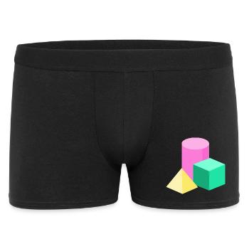 Blocs de couleur en géométrie pastel - Boxer Homme - noir - Devant