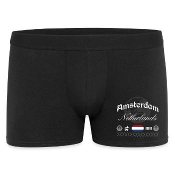 Amsterdam Niederlande Streetwear Reise Souvenir - Männer Boxer Shorts - Schwarz - Vorne