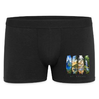 Voyage de vacances à Sainte-Lucie – Plage des Caraïbes et nature - Boxer Homme - noir - Devant