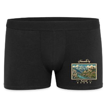 Pakistan Hunza Vintage Reisemarke - Männer Boxer Shorts - Schwarz - Vorne