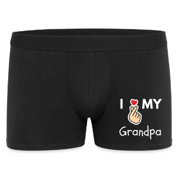 I Love My Grandpa Family Gift - Men's Boxer Shorts - black - Front