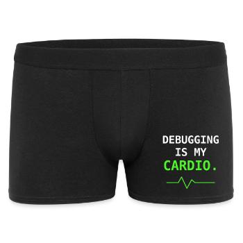 Le débogage est mon cadeau d’humour en informatique cardio - Boxer Homme - noir - Devant