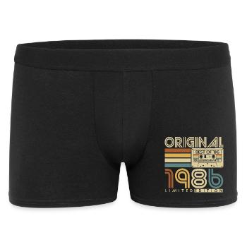 Original 1986 Jahrgang Vintage Geburtstag Retro - Männer Boxer Shorts - Schwarz - Vorne