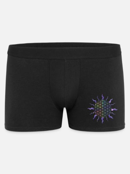 Flower of Life Sun Mandala Rainbow - Men's Boxer Shorts - black