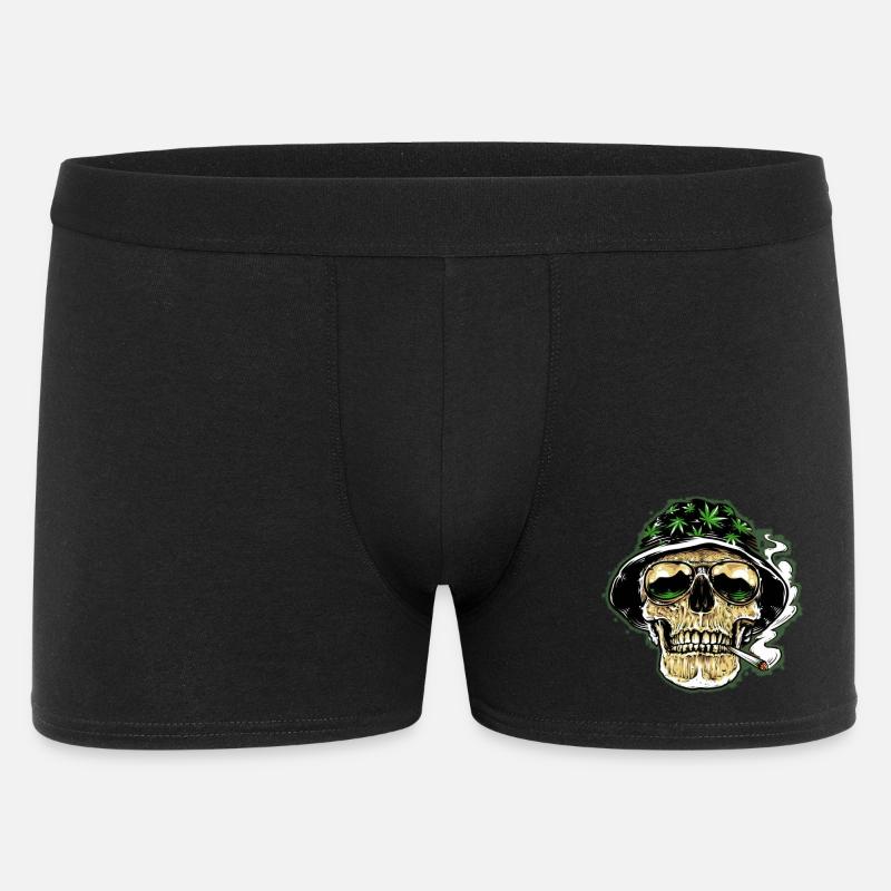 Kiff Skull - Männer Boxer Shorts - Schwarz