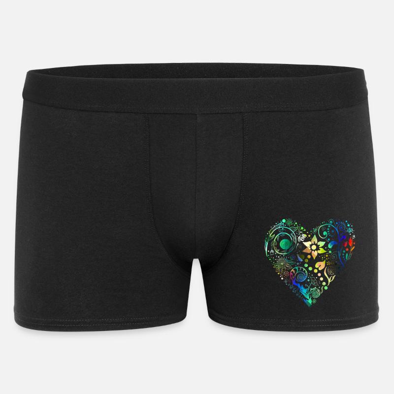 Coeur de fleurs Arc-en-ciel - Boxer Homme - noir