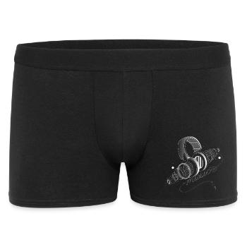 Items of headphones - Men's Boxer Shorts - black - Front