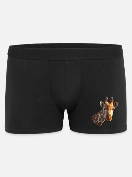 Giraffenporträt mit natürlichen details - Männer Boxer Shorts - Schwarz