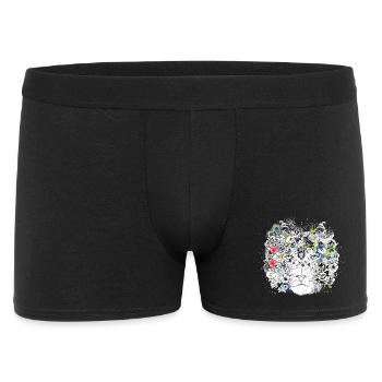 extraordinarily decorated lion mane with flowers - Men's Boxer Shorts - black - Front