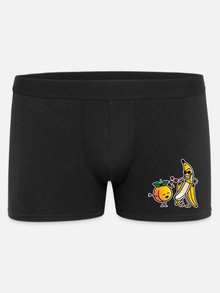 Giorno di biglietti di S. Valentino divertente del sesso delle coppie della banana della pesca - Boxer da uomo - nero