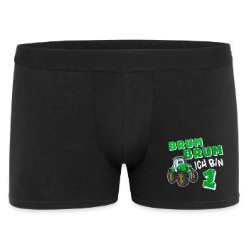 Brum Brum Ich Bin 1 Traktor - Männer Boxer Shorts - Schwarz - Vorne
