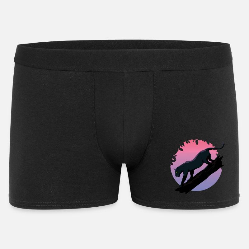 Schwarzer Tier-Panther aus dem Dschungel - Männer Boxer Shorts - Schwarz