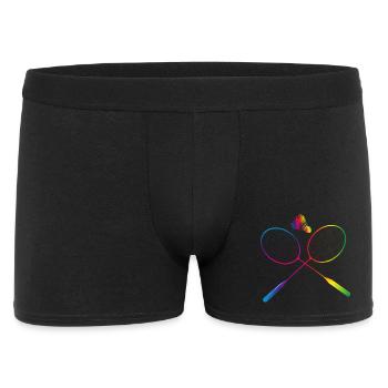 colorful badminton badminton with badminton racket - Men's Boxer Shorts - black - Front