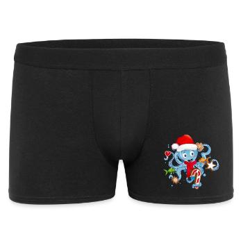 Octopus has fun and cookies for Christmas - Men's Boxer Shorts - black - Front