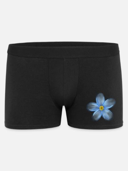 Forget Me Not – Delicate Floral Illustration - Men's Boxer Shorts - black