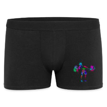 Weightlifter performing the snatch, splash effect - Men's Boxer Shorts - black - Front